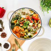 Kerilyn 4.5QT Enameled Dutch Oven- Chafing Dishes with Dual Handles,Non-stick Enamel Coated Cookwarefor Bread Baking, Cooking, andVersatile Kitchen Use