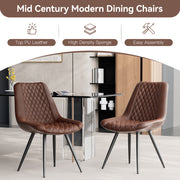 Hawsaiy Modern Dining Side Chairs, Set of 2/4/6 Gray Faux Leather Upholstered Chairs