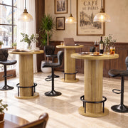 Hawsaiy Bar Table and Chairs Set for 2, 3-Piece Pub Table Set with 2 Adjustable Swivel Bar Stools, Counter Height Dining Table Set for Kitchen, Apartment, Home Bar, Small Space