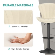 Hawsaiy Adjustable Upholstered Bar Stools Set of 2/4,Modern Counter Height Swivel Bar Chairs with High Backrest, Faux Leather Padded Seat for Kitchen Island