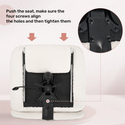 Hawsaiy Criss Cross Office Chair with Footrest, Oversized Sherpa Cross Legged Desk Chair, Height Adjustable Swivel Vanity Chair for Home Office Bedroom