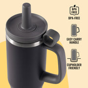 Hawsaiy 32/40 oz Stainless Steel Tumbler with Handle, Double Wall Vacuum Insulated for Fitness, Office, Car