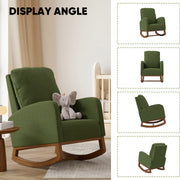 Nalupatio Rocking Chair Nursery, Reading Chair, Glider Accent Chair, Rocking Accent Chair with Wood Legs for Living Room, Bedroom Brown Coffee