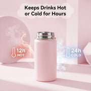 Hawsaiy 12oz Kids Water Bottle with Straw, Stainless Steel Insulated Toddler Water Bottle, Leak Proof BPA-Free Small Water Bottle for School Boys Girls