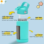 Hawsaiy 12oz Kids Insulated Water Bottle with Straw Lid, Leak-Proof Stainless Steel BPA-Free for School Boys and Girls