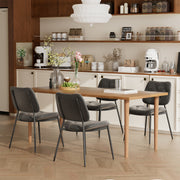 Hawsaiy Dining Chairs Set of 2, Mid Century Modern Upholstered PU Leather Kitchen Dining Room Accent Chairs with Metal Legs,Bentwood Cushion Seat for Living Room,Bedrooms