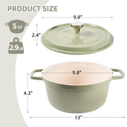 Hawsaiy 5 Qt Dutch Oven Pot with Lid,Nonstick Enameled Dutch Oven for Stews,Soups,Baking