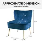 Hawsaiy Modern Velvet Accent Chair with Metal Legs