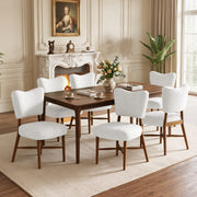 Hawsaiy Dining Chairs Set of 2/4/6, Upholstered Fabric Dining Room Chairs, Mid Century Modern Kitchen Chairs with Solid Wood Legs & Cross-Brace Support, Farmhouse Side Chairs for Dining Room