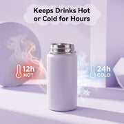 Hawsaiy 12oz Kids Water Bottle with Straw, Stainless Steel Insulated Toddler Water Bottle, Leak Proof BPA-Free Small Water Bottle for School Boys Girls