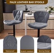 Hawsaiy Modern Adjustable Faux Leather Bar Stool with Back for Kitchen Island Set of 2/4