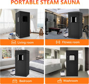 Nalupatio Portable Sauna for Home, Home Sauna Tent, Personal Steam Sauna Tent Full Body with 3.0L 1000W Steamer, 90 Minute Timer, Folding Chair, Remote Control, 9 Levels, 122℉/50℃
