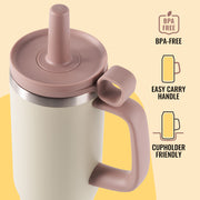 Hawsaiy 32/40 oz Stainless Steel Tumbler with Handle, Double Wall Vacuum Insulated for Fitness, Office, Car