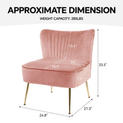 Hawsaiy Modern Velvet Accent Chair with Metal Legs