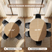 Hawsaiy 5 Piece Extendable Dining Table Set for 4, 47.24