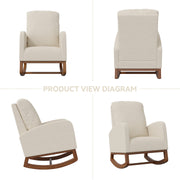 Hawsaiy Comfortable Velvet Nursery Rocking Chair with Padded Seat & High Backrest