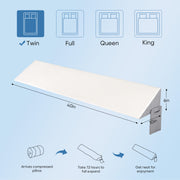 Hawsaiy Wedge Pillow for Bed Gap Filler, Breathable Support Pillow with Removable Zipper Pillowcase, High-Density Foam, Large Pocket Storage