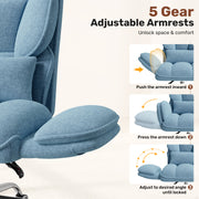 Hawsaiy Big and Tall Office Chair, Flip Armrests with Side Pockets, Comfy Criss Cross Office Chair with Extra-Wide Plush Seat, 150° Reclining Executive Office Chair, Chenille Upholstery