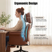 Hawsaiy Criss Cross Office Chair with Flip-Up Armrests and Headrest, 135° Reclining Executive Desk Chair with Side Pockets, Cross Legged Office Chair with Footrest & Wide Seat