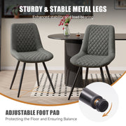 Nalupatio Dining Chairs Set of 2 Modern Upholstered Dining Table Chairs with High Back Ergonomic Leather Dining Room Chairs for Kitchen Living Room Dark Brown