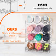 Kerilyn 4-Tier Acrylic Storage Rack for Kitchen & Pantry - Durable Multi-Layer Organizer for Water Bottles, Wine, and Beverages, Utility Hooks