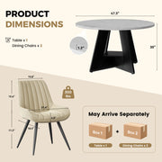 Hawsaiy 5 Piece Round Dining Table Set for 4, 47.3