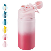 Hawsaiy 12oz Insulated Kids Water Bottle with Double Drinking Lids, Stainless Steel Water Bottle for School & Outdoor