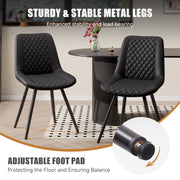 Nalupatio Dining Chairs Set of 2 Modern Upholstered Dining Table Chairs with High Back Ergonomic Leather Dining Room Chairs for Kitchen Living Room Dark Brown