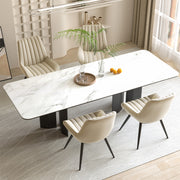 Nalupatio Modern Dining Chairs Set of 2, Comfortable Dining Room Chairs with Thick Cushions, Fabric Upholstered Side Chairs with Metal Legs for Kitchen, Black