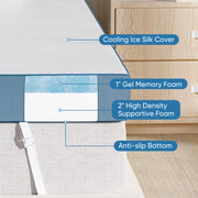 Nalupatio 3 Inch Firm Mattress Topper King Size 76x80 Inch Extra Support, Gel-Infused High-Density Memory Foam Mattress Bed Topper for Pain Relief, CertiPUR-US Certified