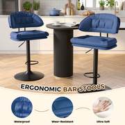 Hawsaiy Adjustable Ergonomic Design Barstools with Double-Layer Upholstered Set of 2/4 for Kitchen Island
