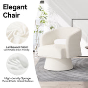 Nalupatio Swivel Barrel Accent Chair, Linen Fabric Upholstered Armchair with Wood Frame & Spring Support,Modern Comfy Lounge Sofa Chair with Round Back for Reading Living Room Bedroom,Beige