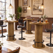 Hawsaiy Bar Table and Chairs Set for 2, 3-Piece Pub Table Set with 2 Adjustable Swivel Bar Stools, Counter Height Dining Table Set for Kitchen, Apartment, Home Bar, Small Space