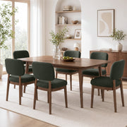 Hawsaiy Wooden Dining Chairs Set of 2/4/6, Boucle Upholstered Dining Room Chairs with Solid Wood Legs, Mid Century Modern Kitchen Chairs, Farmhouse Side Chairs with Back for Dining Room