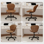 Hawsaiy Shell-Shaped Swivel Office Chair, 360° Rotating Vanity Desk Chair with Rocking Function for Home Office, Bedroom, Makeup Vanity
