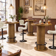 Hawsaiy Bar Table and Chairs Set for 2, 3-Piece Pub Table Set with 2 Adjustable Swivel Bar Stools, Counter Height Dining Table Set for Kitchen, Apartment, Home Bar, Small Space