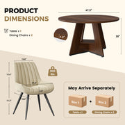 Hawsaiy 5 Piece Round Dining Table Set for 4, 47.3