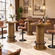 Hawsaiy Bar Table and Chairs Set for 2, 3-Piece Pub Table Set with 2 Adjustable Swivel Bar Stools, Counter Height Dining Table Set for Kitchen, Apartment, Home Bar, Small Space