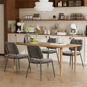 Hawsaiy Dining Chairs Set of 2, Mid Century Modern Upholstered PU Leather Kitchen Dining Room Accent Chairs with Metal Legs,Bentwood Cushion Seat for Living Room,Bedrooms