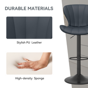 Nalupatio Modern Bar Stools Set of 2 Faux Leather Upholstered Swivel Barstools,Black