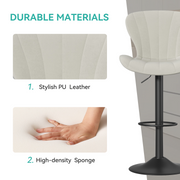 Hawsaiy Adjustable Upholstered Bar Stools Set of 2/4,Modern Counter Height Swivel Bar Chairs with High Backrest, Faux Leather Padded Seat for Kitchen Island