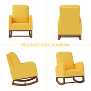 Hawsaiy Comfortable Velvet Nursery Rocking Chair with Padded Seat & High Backrest