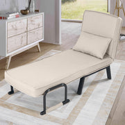 Nalupatio Versatile Convertible Armchair Sofa with Pillow - Foldable, Linen/Fabric, Steel Frame for Home & Office Use,