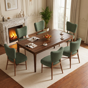 Hawsaiy Dining Chairs Set of 2/4/6, Upholstered Fabric Dining Room Chairs, Mid Century Modern Kitchen Chairs with Solid Wood Legs & Cross-Brace Support, Farmhouse Side Chairs for Dining Room