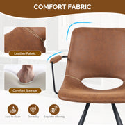 Hawsaiy Modern Dining Chiars Set of 2 with Arm and Metal Legs