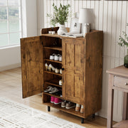 Hawsaiy Entrance Shoe Cabinet with Doors, 6-Tier Farmhouse Shoe Storage Organizer with Adjustable Shelves, Holds 18-24 Pairs, Entryway Shoe Rack Cabinet with Metal Legs