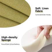 Hawsaiy Rattan Accent Chair, Linen Fabric Upholstered Armchair with Wood Legs, Mid Century Modern Reading Comfy Lounge Chair with Spring Support, for Living Room Bedroom