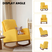 Nalupatio Rocking Chair Nursery, Reading Chair, Glider Accent Chair, Rocking Accent Chair with Wood Legs for Living Room, Bedroom Brown Coffee