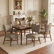 Hawsaiy Dining Chairs Set of 2/4/6, Upholstered Fabric Dining Room Chairs, Mid Century Modern Kitchen Chairs with Solid Wood Legs & Cross-Brace Support, Farmhouse Side Chairs for Dining Room