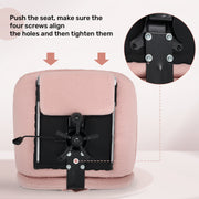 Hawsaiy Criss Cross Office Chair with Footrest, Oversized Sherpa Cross Legged Desk Chair, Height Adjustable Swivel Vanity Chair for Home Office Bedroom